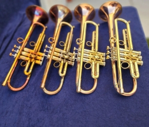 Four Del Quadro Custom Hand-built Trumpets