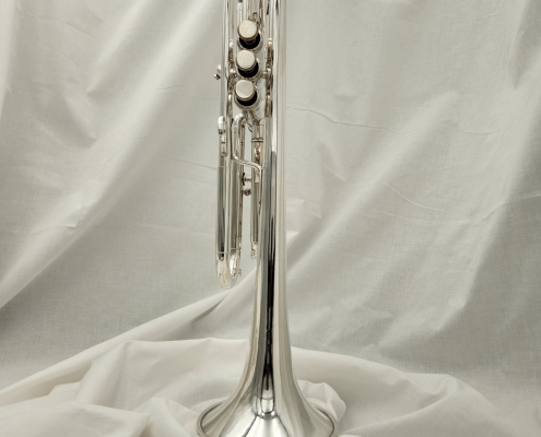 1990s Callet Symphonique trumpet with a large bore (.470) offered on consignment from Del Quadro Custom Trumpets.