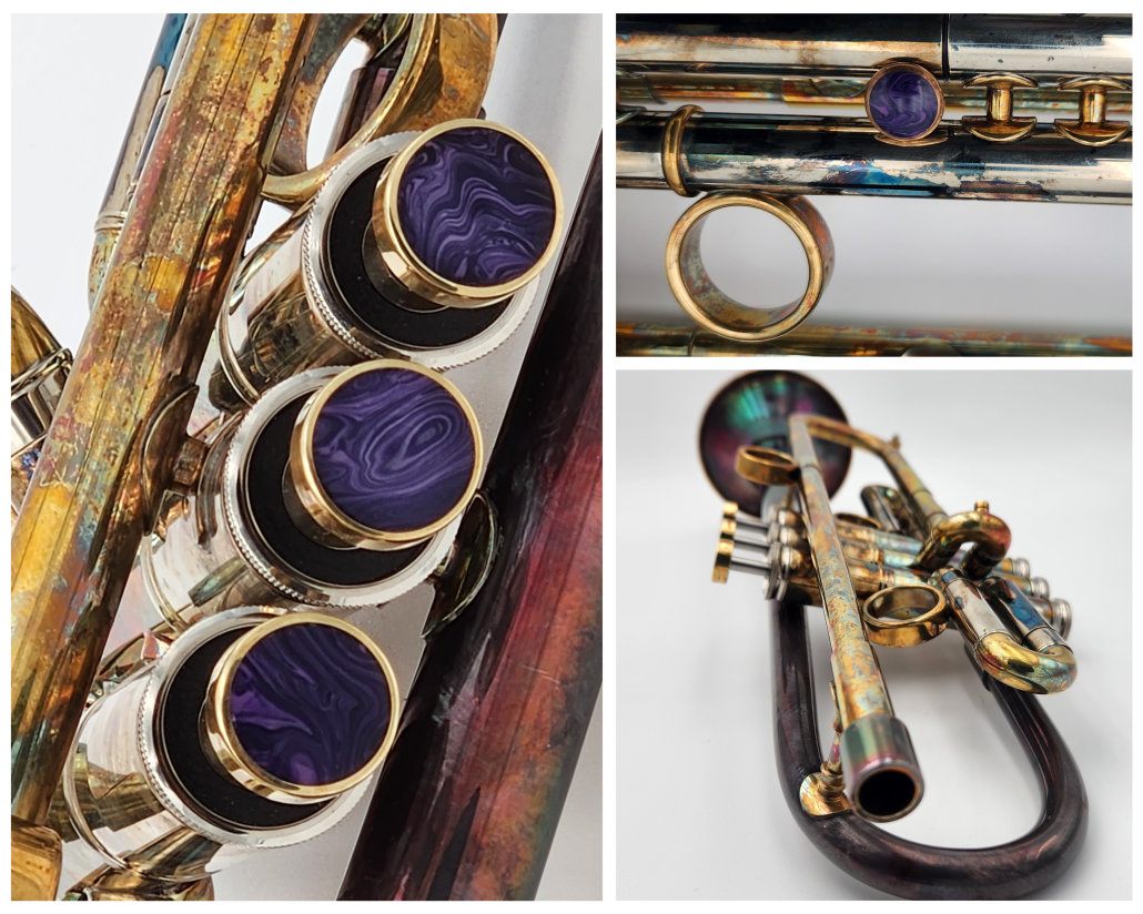 Grizzly in a colorful acid finish with purple chariot inlays